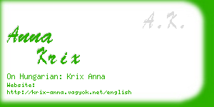 anna krix business card